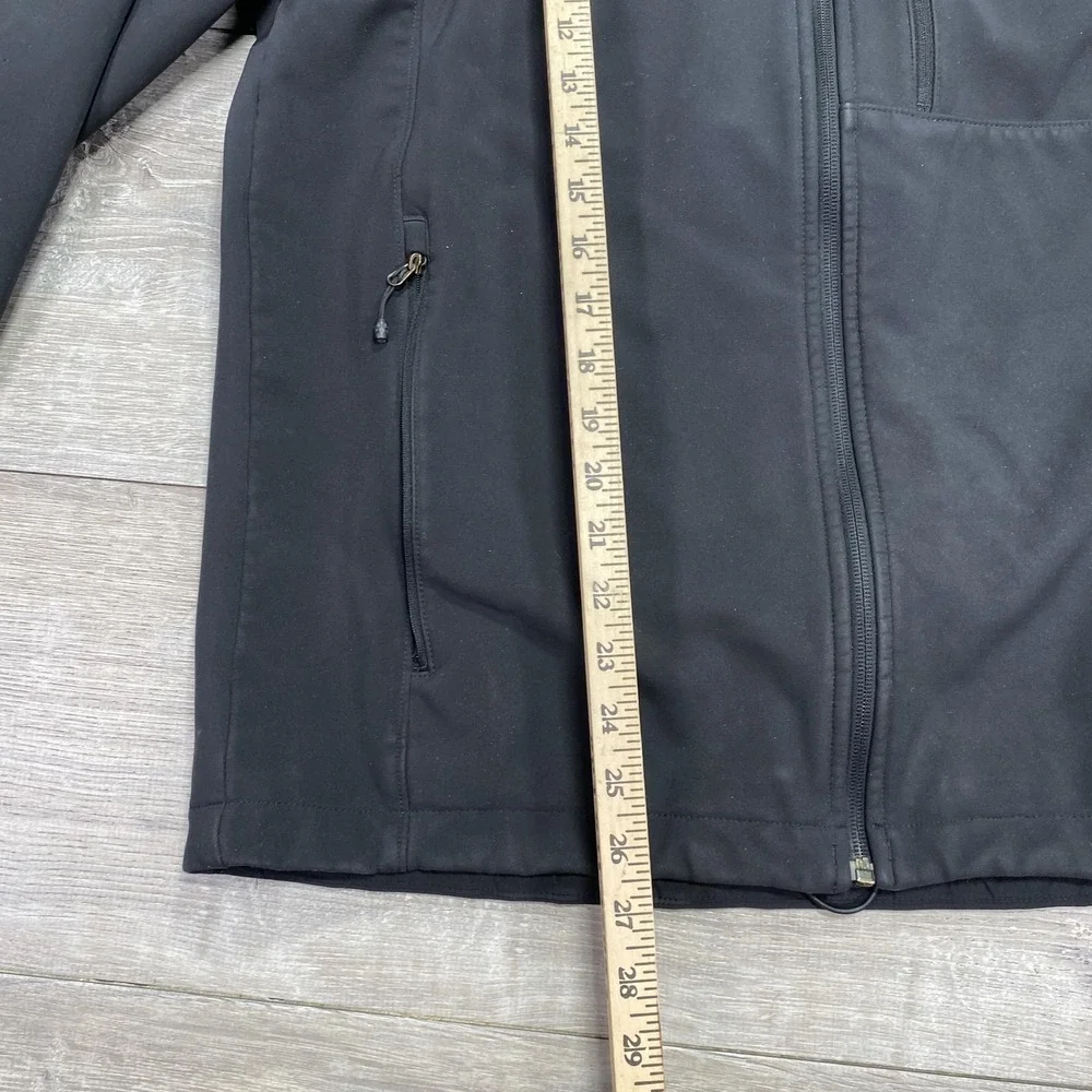 North Face Jacket Mens Large Black Softshell Windproof Full Zip‎ Outdoor Layer